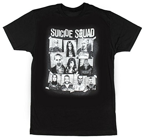 DC Comics Suicide Squad Group Cork Board Men's Black Shirt