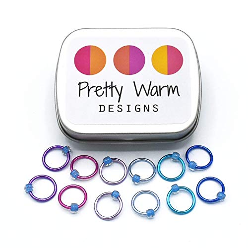 image for Pretty Warm Designs Medium Ring Knitting Stitch Markers up to US 10.5 