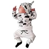 Kshion Newborn Baby Girl Boy Cloud Print T Shirt Tops+Pants Outfits Clothes Set (0-3 Month)