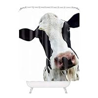 DaringOne Fabric Stall Shower Curtain 36 x 72 Inch for Bathroom Set,Funny Cow Head Polyester Fabric Bathroom Shower Curtain