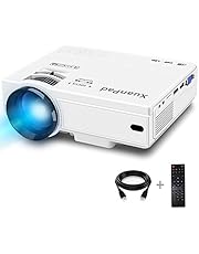 XuanPad Mini Proiettore 2400 Lumens, 55000 ore Portatile Videoproiettore Home Theater Proiettori, compatibile con TV Stick1080P HDMI VGA USB