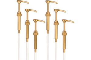 GOOD TIMES COFFEE CO. Gold Coffee Syrup Pump for Starbucks 1 Liter (33.8 Fl Oz) Syrup Bottles (Pack of 6)