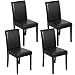 Urban Style Solid Wood Leatherette Padded Parson Dining Chairs Set Of 2 (4, Black)