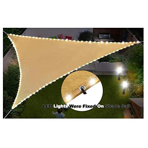 Duke-Handel Sonnensegel Mit LED Beleuchtung Aus Solarenergie Sonnenschutz Für Garten Oder Terrasse Luftdurchlässig Und… – Bild 3