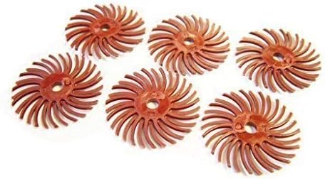 6 X 25mm 3M Radial Brushes Discs Red 220G, Jewellery,modelmaking,Wood