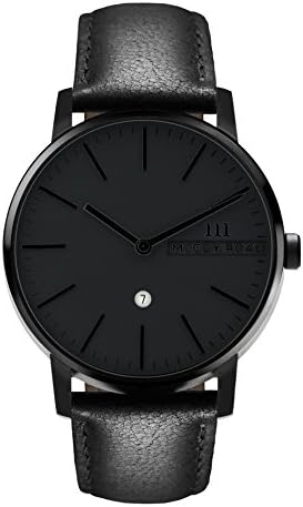 Nine30 By McCoy Road Quartz All Black Leather and Matte Black Case with Black Dial