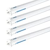 Hyperikon LED T5 Integrated Single Fixture, 4FT, 22W, 2200lm, 4000K (Daylight Glow), Utility Shop Light, Basement, Ceiling and Under Cabinet Light, Built-in ON/OFF switch, 4-Pack