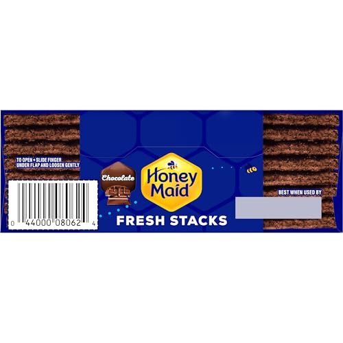HONEY MAID FRESH STACKS CHOCOLATE GRAHAM CRACKERS, TRAVEL SNACKS, 12.2 OZ (6 MULTI SNACK PACKS)