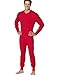 Hanes X-Temp Men`s Thermal Union Suit, 14530, S, Red
