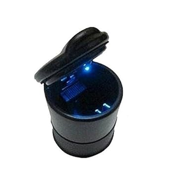 Autofier Cigarette Ashtray Portable with Blue LED for Car,Home & Office for All Cars