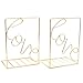 Bookends Gold , Decorative Metal Book Ends Supports for Shelves , Non-Scratching (1 Pair)