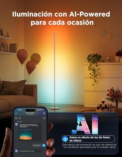 Govee Modern Floor Lamp, RGBIC LED Lamp Works with Alexa, Google Assistant, Matter, 16 Million Colors DIY and 61 Scene Modes for Bedroom, Gaming Room, Gold