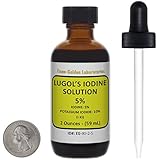 Lugol's Iodine / 5% Solution / 2 Oz in an Amber Glass Bottle / Free Dropper / USA