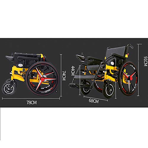 Byx- Electric Wheelchair, Folding Portable Automatic Intelligent Wheelchair, Disabled Four-Wheeled Care Vehicle, 150kg Load, EABS Brake System Wheelchair (Color : 20A Lead Acid Battery)