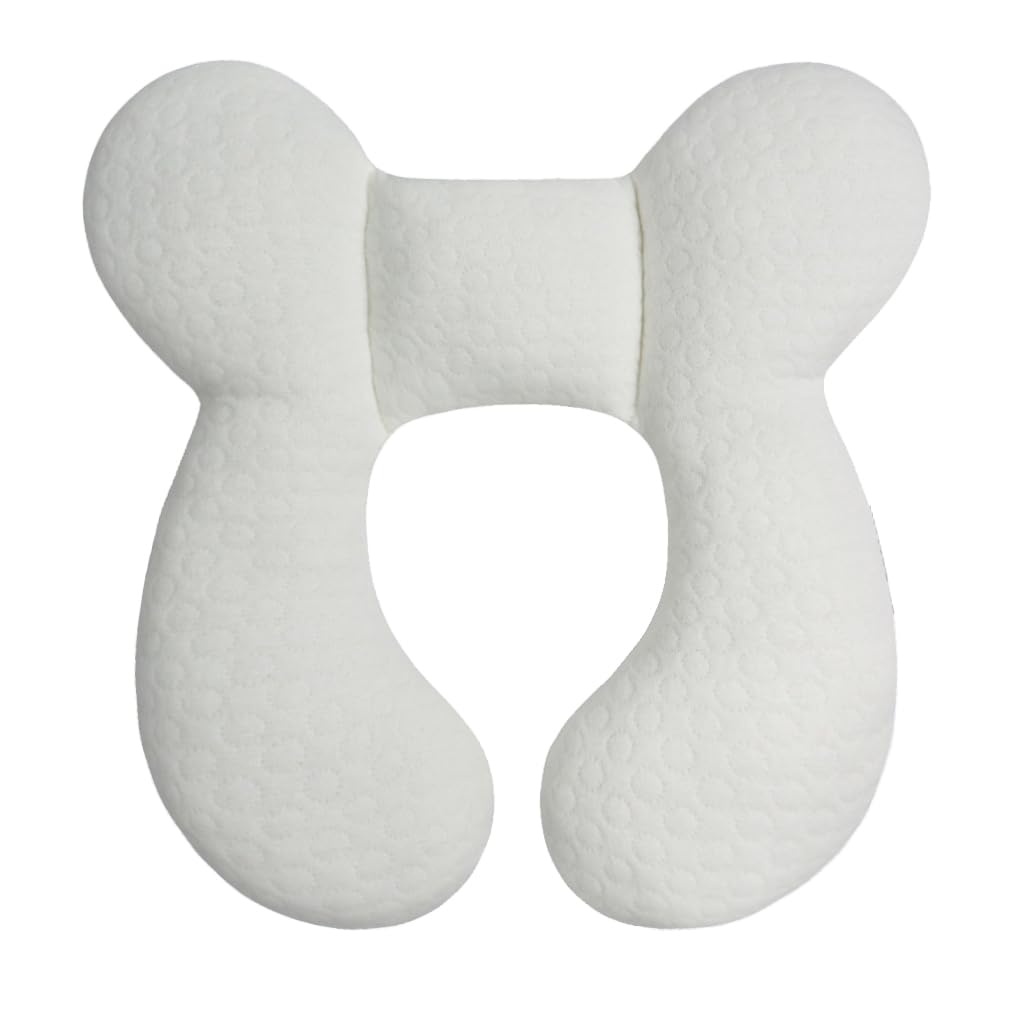 Photo 1 of Blublu Park Upgraded Baby Head Support Pillow for Newborn Toddler, Soft Cotton Baby Travel Pillow for Car Seats and Strollers for Baby, White