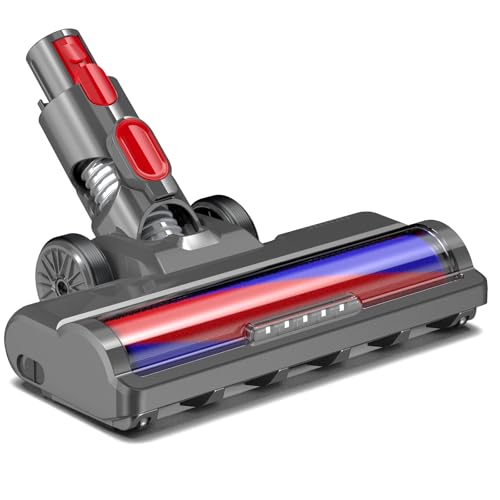 Brush with Soft Roller for Dyson V7 V8 V10 V11 V15 Replacement Floor Tip Soft Roller Replacement Front Lights for Hard Floors like Parquet, Wood Floor, Laminate, Tile