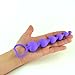 LoveI Anal Sex Toy Beads Butt Plug Heart Shaped Prostate Massager with Safe Pull Ring Handle Soft Carry Bag Unisex G Spot - Purple