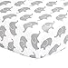 Grey Elephant Fitted Crib Sheet - 100% Cotton Baby Girl and Boy Jungle Animal Theme Nursery and Toddler Bedding