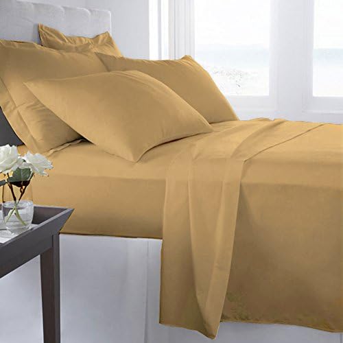 #1 Bed Sheet Set on Amazon! 1800 Thread Count Luxury Hotel Quality Bed Sheets Super Silky Soft Brushed Micro Fiber Wrinkle Free, Fade, Stain Resistant - Hypoallergenic - Deep Pockets Platinum Quality 4 Piece Sheet Sets. Top Quality Luxury Fitted &amp; Flat Sheets, Pillowcases Available in Many Colors and Sizes. (Dark Cream, King)