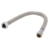 Sharkbite SS3086FLEX24LF SS3086FLEX24LFA Corrugated Flexible Connector, 3/4 inch x 1 inch FIP x 24 inch, Push-to-Connect Braided Stainless Steel Water Heater Hose, 3/4" X 1" X 24"