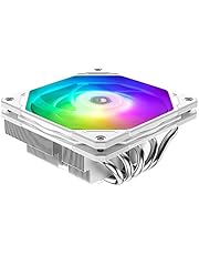 ID-COOLING IS-55 ARGB White CPU Cooler Low Profile 55mm Height CPU Air Cooler ARGB 5 Heatpipes CPU Fan 120x120x15mm Slim Fan, Compatible with LGA 1700 Cooler, Intel/AMD