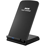 [Fast Wireless Charger],SSA Fast Wireless Charger QI Charging Stand for Samsung Galaxy S6 Edge Plus S7 S7 Edge Note 5 and Other Qi-Enabled Devices (No AC Adapter)