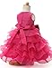 NNJXD Girl Dress Kids Ruffles Lace Party Wedding Dresses Size 6-7 Years Rose(140)