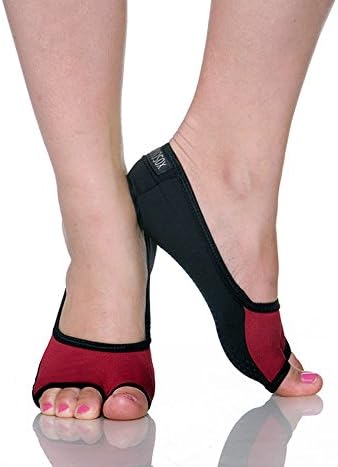 STUDIOSOX Women's Open Toe Non-Slip Sock One Size Burgundy