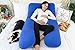 Meiz Pregnancy Pillow - U Shaped - Body Pillow for Pregnant Women and Back Pain Relief - Pregnancy Pillow with Cooling Jersey Cover (Navy Blue)