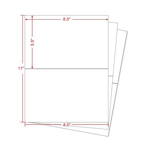 8.5" x 5.5" Half Sheet Self Adhesive Shipping Labels for Laser or