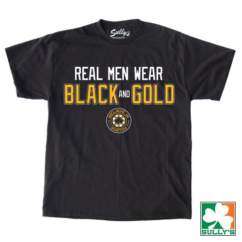 Real Men Wear Black and Gold Shirt