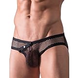 Binmer(TM)Mens Sexy Briefs Underwear Mesh Bikini Breathable Underpants (XL)