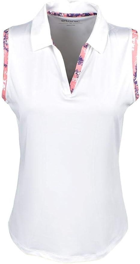white sleeveless polo shirt for ladies