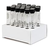 16x150mm Threaded Test Tubes with Teflon-Lined Phenolic Screw Caps and Cardboard Rack, Pyrex Glass, 19ml, Round Bottom, White Marking Spot, Corning 99447-16X (Pack of 25)