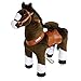 PonyCycle Official Riding Horse Toy No Battery No Electricity Mechanical Pony Chocolate Brown with White Hoof Giddy up Pony Plush Walking Animal for Age 4-9 Years Medium Size - N4152