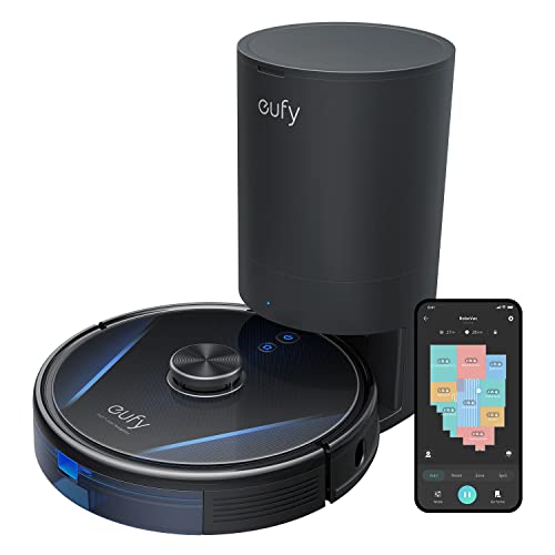 eufy Saugroboter mit Absaugstation RoboVac LR30 Hybrid+, Mit Wischfunktion, 60 Tage Kapazität, iPath Laser Navigation, 3000Pa Saugkraft, App, Kompatibel mit Alexa