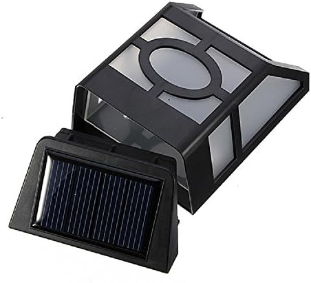 [Upgrade Slope Top]Falove 2-LED Solar Powered LED Wall Light Outdoor Waterproof Energy Saving with Rechargeable and Replaceable Battery (Include), Yellow Light