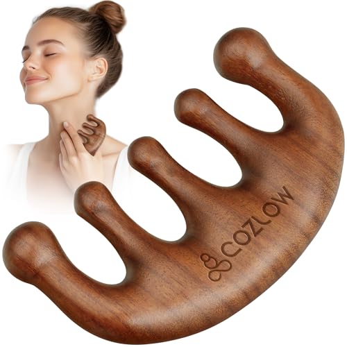 Photo 1 of Cozlow Head Scalp Comb - Premium Wooden Massage Comb for Neck & Shoulder - Natural Sandalwood Massager for Soft & Smooth Hair - Wood Therapy Massage Tool for Stress Relief & Muscle Relaxation