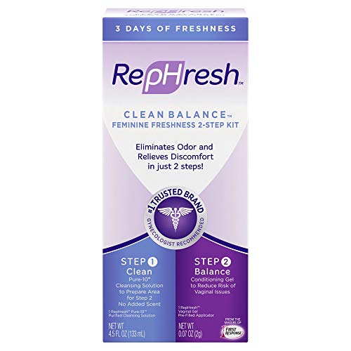 Clean Balance Feminine Freshness Kit (Part 1 Cleans: 4.5oz Bottle; Part 2 Balances: 0.07 oz Gel Applicator), Multi Pack