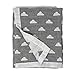 Living Textiles Muslin Jacquard Grey Clouds Soft Baby Blanket Premium Quality Cotton for Best Comfort | Double Layer,Swaddle,Receiving,Infant,Toddler,Newborn,Nursery,Boy,Girl,Gift | 40x30 Inch