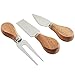 VonShef Acacia Wooden Rectangular Paddle Platter Board with Hanging Loop and 3 Piece Specialist Knife Set, Perfect for Serving Cheese, Tapas, Sliders or Desserts, 16.1 x 7.1 Inches