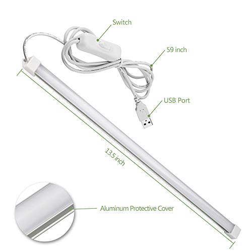 Qooltek Portable USB 30LED 3.5W Reading Strips Craft Light Eye-care LED Desk Reading Lamp with Cool White Color Light Great for Craft Table, Pianos,Work Tables,DJ's, Music Stands (Cool White) - Thumbnail 3