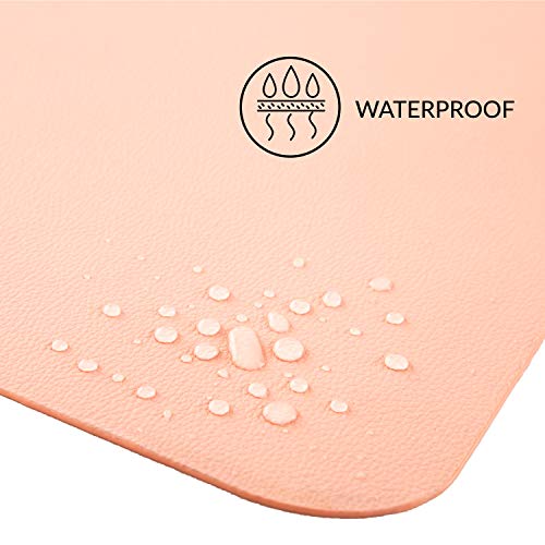 Homesure Genuine Leather Desk Pad (Pink, 17x35 inches) Waterproof & Genuine Leather - Desk Mat,Desk Blotter, for Office and Home on top of desks