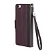 iPhone 6S Plus case, ACEABOVE iPhone 6S Plus Wallet Case [Book Cover Case] - Genuine Leather Wallet Cover with STAND Flip Cover and [Card Slots] and [Hand Strap] for Apple iPhone 6S Plus / iPhone 6 Plus (Purple)