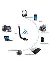 FEASYCOM Adaptador Bluetooth Más de 328.1 ft Antena USB transceptor dongle para Windows 10 8 7 Vista WinXP