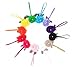 Ema Jane - Vintage Feather Chiffon Rosette Pearl Centered Flower Hair Glued to Skinny Stretchy Headbands (12CT)