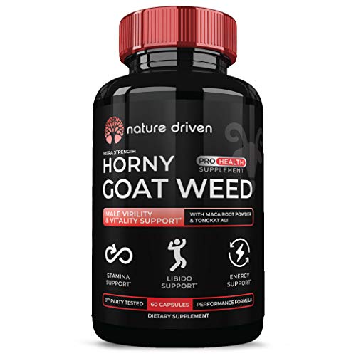 Nature Driven - Horny Goat Weed Extract - for Men and Women - 1560mg of Epimedium, Maca & Tribulus - Increases Power, Performance, Stamina, Energy - 60 Capsules - Nature Driven Nature Driven - Horny Goat Weed Extract - for Men and Women - 1560mg of Epimedium, Maca & Tribulus - Increases Power, Performance, Stamina, Energy - 60 Capsules - Nature Driven