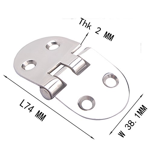 image for HOFFEN 2Pcs Boat Stainless Steel Door Hinges Marine Round 3
