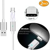 Magnetic Type C Cable, 2PACK TPE Fast Charging Data Transfer 3.3ft USB-C Adapters Android Charge Cord Cable for Samsung Galaxy S8 Plus Google Pixel/Pixel XL, Nexus 6P/5X, OnePlus 3T/3/2 etc (2PACK)