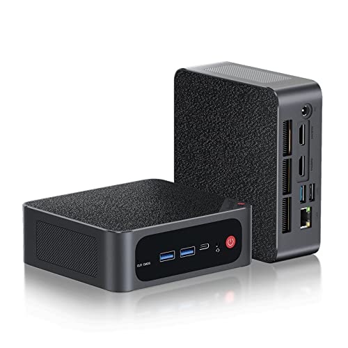Beelink Mini PC AMD Ryzen 5 6600H Up to 4.5GHz, 16GB DDR5 500GB PClE4.0 SSD Micro PC, W-11 Pro Mini Computer Support 4K@60Hz, Triple Display, USB4, WiFi6, BT5.2, Dual Fan, 2.5Gbps LAN, Gaming PC
